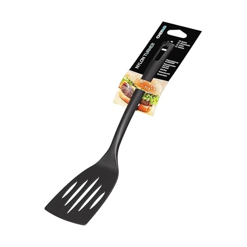 Chef Aid Spatule en nylon à fentes sans BPA pour revêtements antiadhésifs, résistante à la chaleur 210 °C, manche ergonomique, lavable au lave-vaisselle, couleur noire – vue 6