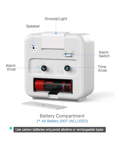 Image of AMIR Analog Silent Non Ticking Small Clock, Travel Analog Alarm Clock | Snooze & Light, Ascending Beep Sounds, Battery Operated Loud Alarm Clock for Bedroom