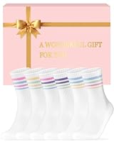 Niorasen Damen Tennissocken Sport Baumwollsocken Atmungsaktive Mittelhohe Bunte Socken 35-38 39-42 6er Pack Damen Weihnachts Geburtstags Geschenke für frauen mama oma freundin