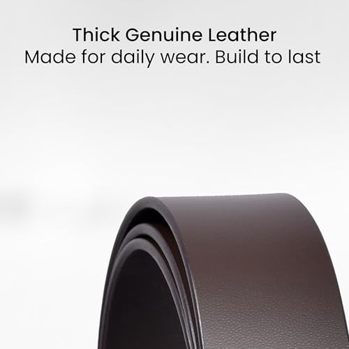 Image of RABELL Genuine Leather Belt for Men Leather Original | Belt for Men Formal & Casual Original Branded belt | Adjustable size Fits Waist up to 46 inches 1.5in Width Zinc Casted Buckle Comes in Gift Box