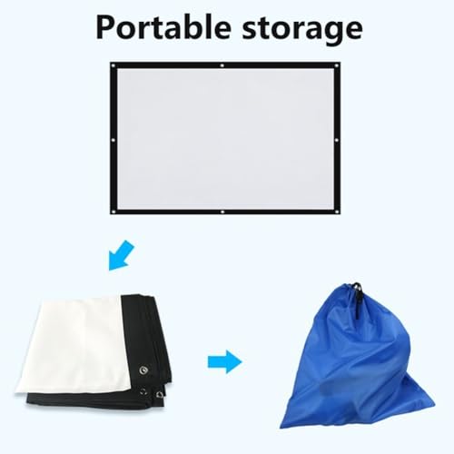 Outdoor Indoor 4K HD Anti-Crease Projector Screen, Portable Foldable Lightweight Washable Movie Screen para Escuela, Hogar, Cine y Oficina (150in/4:3) miniatura 4