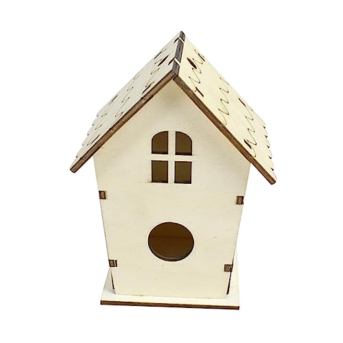 SEWOART Delicate Wooden Bird Nest for Small Birds Simple Assembly Swallows Cage Natural Solid Design for Indoor and Outdoor Garden Decor