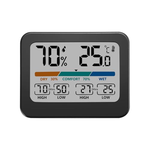 Monitor De Humedad Y Temperatura, Precisión De Doble Parámetro, 9,3x7,3x1,9 Cm, Higrómetro Interior, Dispositivo De Termómetro De Habitación, Pantalla, Para El Hogar, Viajes, Seguridad