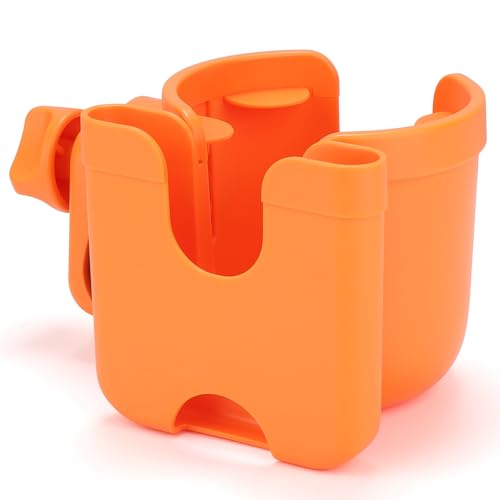 Image of Accmor Stroller Cup Holder with Phone Holder, Bike Cup Holder, Universal Cup Holder for Uppababy Nuna Doona Strollers, 2-in-1 Cup Holder for Walker, Wheelchair, Scooter