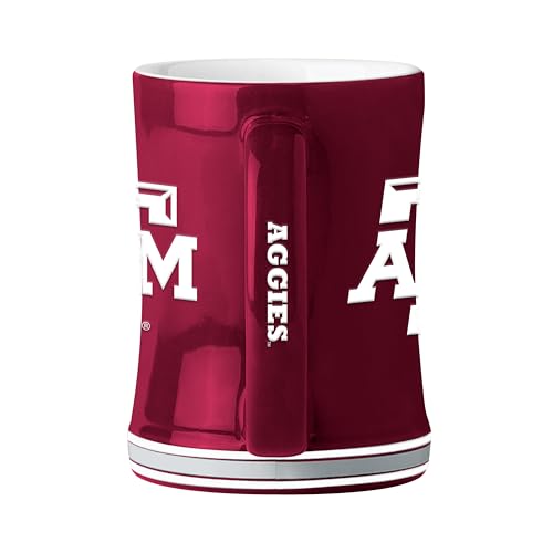 Image of Logo Brands NCAA Texas A&M Aggies 14oz Relief Coffee Mug - Officially Licensed Mug, Sculpted 3D Logo and Team Colors - Comfortable Handle and Glossy Finish for College Sports Fans