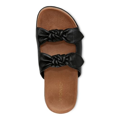 Image of Vionic Elara Women's Orthotic Comfort Slide Sandals Black - 7 Narrow