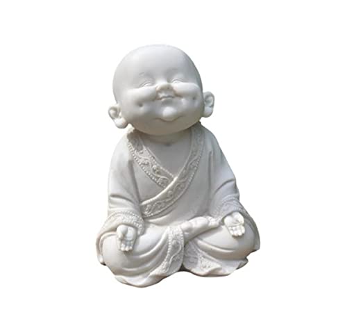 Buda Sorrindo Branco Meditando