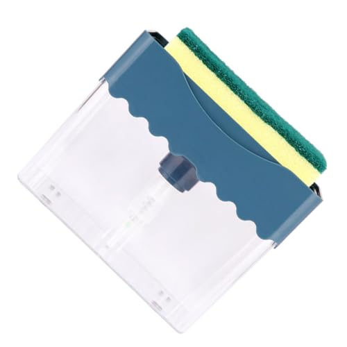 Milisten Distributeur de Savonnette à Pompe Manuel Bleu Foncé, Boîte de Savonnette Liquide pour Vaisselle, Capacité Grosse, Distribution Précise, Utilisation Domestique la Cuisine Support