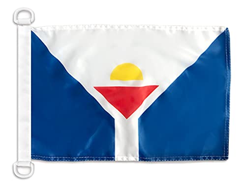 AZ FLAG - Saint Martin Nautical Flag - 18'' x 12'' - For Outdoor and Boat - St. Martiner - St. Maartener Banner Knitted Polyester with Two Plastic Rings - Vivid Colors - 12x18 in - 45x30 Cm — image 1