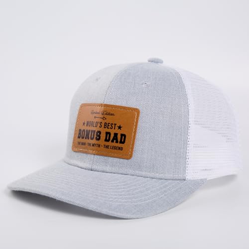 Image of Men's Hat Gifts - Men Cap Gifts for Christmas Father's Day Birthday Trucker Hat Leather Pattern Baseball Cap