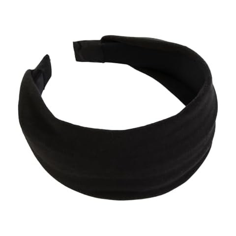 AIBFRID Black Headbands for Women 2.6 Inch Extra Wide Cloth Fabric Headband Fashion Non Slip Elastic Head Bands for Girls Hair Accessories Cover