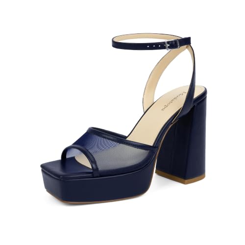 Image of Modatope Platform Heels for Women Chunky Heel Open Toe Ankle Strap Sandals