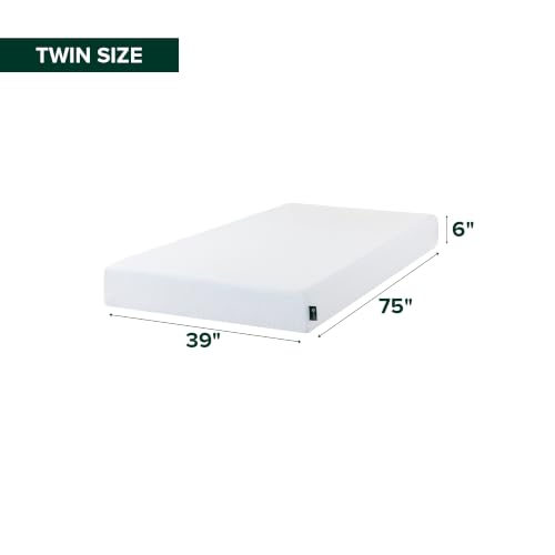 Image of Zinus 6 Inch Green Tea Cooling Memory Foam Mattress [New Version], Twin, Fiberglass Free, Medium Firmness, Cooling Gel Foam, Certified Safe Foams & Fabric, Mattress in A Box