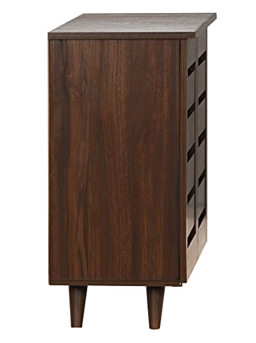 Image of DeckUp SC865512 2-Door Engineered Wood Shoe Rack (Walnut, Matte Finish)