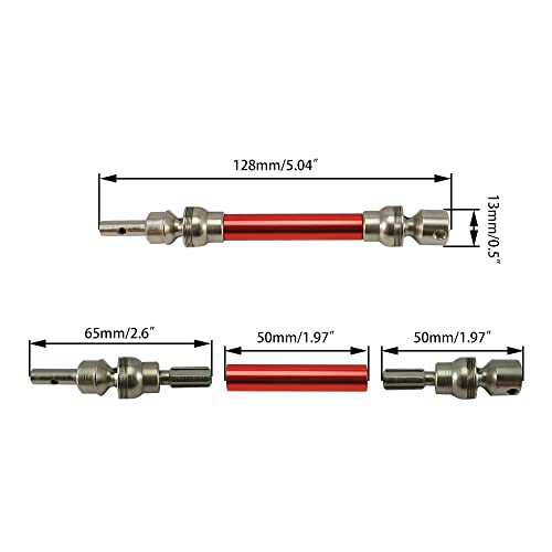 RCAWD Alloy Front Rear Drive Shaft For 1/8 Arrma 3s Typhon 550 MEGA 3S BLX upgraded part upgrades parts(Red) - Image 3