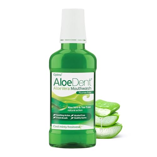 Optima AloeDent Aloe Vera Mouthwash Fluoride Free Natural Action Vegan Cruelty Free SLS Free Alcohol Free Healthy Gums 250 ml
