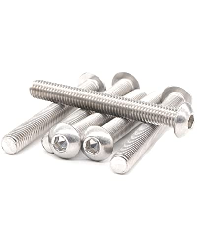 Image of IMScrews 1 /4-20 x 3 /4 inch Button Head Socket Cap Bolts Screws, 304 Stainless Steel, Allen Hex Drive, Pack of 50