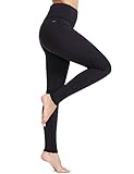 XTUPO Women’s Yoga Pants High Waist Tummy Control Workout Legging 4 Way Stretch Tights,Quick Dry Exercise Running Sports Gym Athletic Fitness Training Active Pilates Long with Pockets Black S