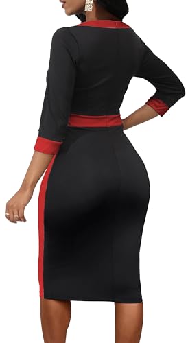 Office Work Pencil Dress for Women Elegant Church Dress Bodycon Midi Dresses for Paty or Meeting Outfits3