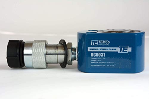 Image of TEMCo HC0031 Low Profile Height Hydraulic Cylinder Puck 10 Ton, 0.39 inch Stroke (Optional Tonnages Availiable)