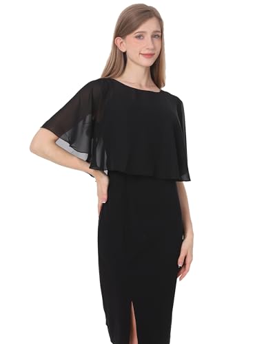 Baoqiya Capelets for Women Shawls and Wraps Soft Chiffon Cape For Wedding Party Evening Dress Bridal Cover Ups4