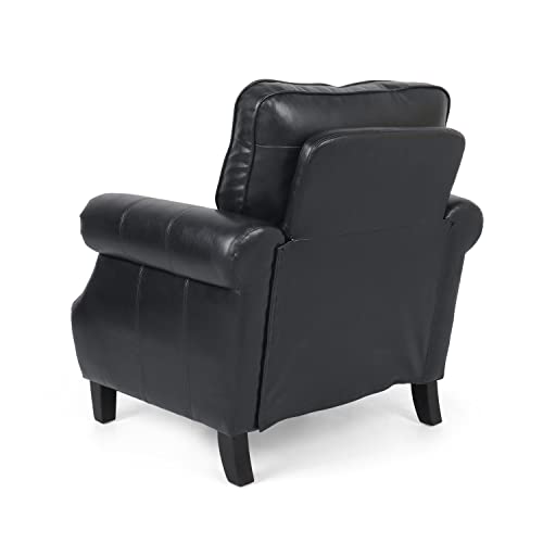 Sillón contemporáneo de polipiel negro miniatura 7