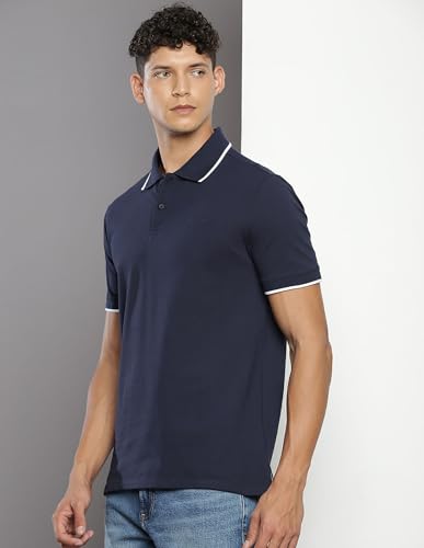 Image of Calvin Klein Men's Liquid Touch Polo Stripe with UV Protection