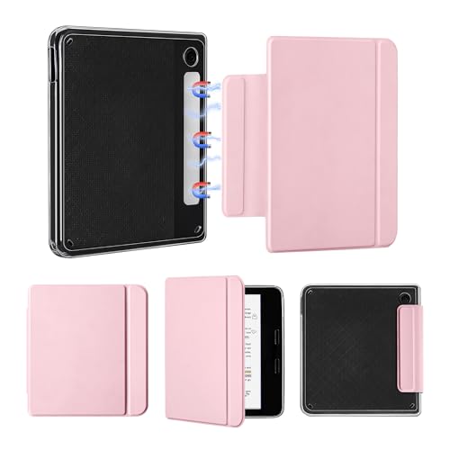 Vane Oak Magnetic Detachable Case for Kobo Libra 2 (2021) Slim PU Leather Case and Ultra Clear TPU Back Cover with Auto Wake/Sleep Pink