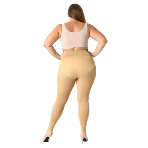 MANZI Women's 2 Pairs Plus Size Control Top Tights Ultra-Soft Panty Hose