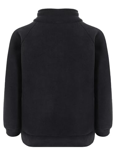Hularka Kids Girls Boys Solid Polar Fleece Full-Zip Mock Neck Jacket Coat Long Sleeve Sweatshirt Outwear with Pockets2