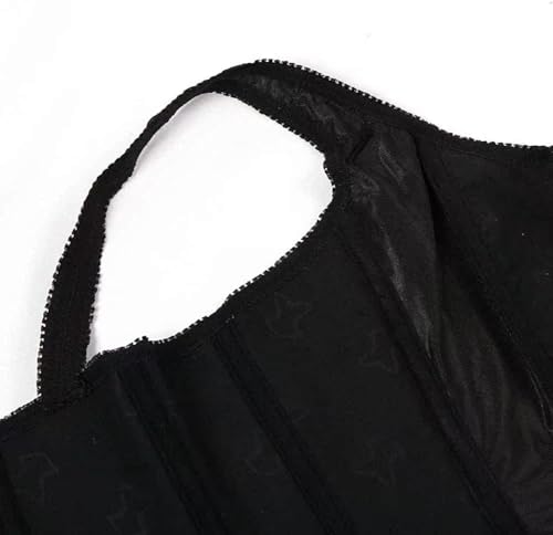 Image of Women's Lace up Gothic Jacquard Shoulder Straps Tank Overbust Shaper Corset Bustiers Top