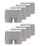 HEAD Herren Boxershorts Cotton Stretch 891003001 8er Pack, Farbe:Grau, Wäschegröße:S, Menge:8er Pack (4X 2er Pack), Artikel:-400 Grey