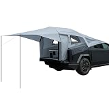 JOYTUTUS Cybertruck Tent with Awning, Waterproof PU 2000mm Double Layer for 2 People, Truck Bed Tailgate Camping Tent Canopy for Cybertruck