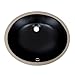 DeerValley DV-1U303B Black Undermount Bathroom Sink 18'' x 15'' Oval Ceramic Sink Bathroom Vessel Sink with Overflow Hole