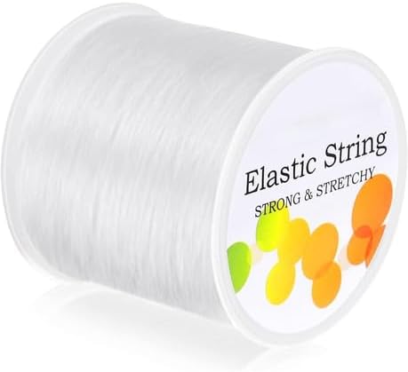 Premium 1mm Elastic Cord String for Jewelry Making, White Stretch Beading Thread, Bracelet Making Supplies