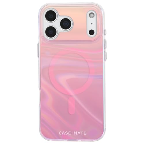 Image of Case-Mate Soap Bubble iPhone 17 Pro Case - Peach Iridescent | Compatible with MagSafe - Stylish Phone Cover with 12ft Drop Protection - Premium Magnetic Phone Cover for iPhone 17 Pro