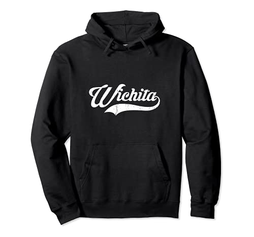 Wichita city Kansas estado - estilo Vintage Retro design Sudadera con Capucha