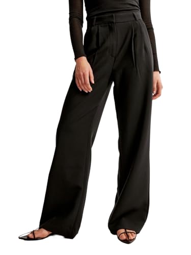 Image of FNOCKS Women's High-Waist Pleated Wide-Leg Trousers
