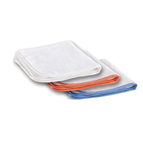 Image of Ultrafine Microfiber Cloth (2 x Pack of 3pcs) - 16 x 16 /40x40 cm, 85 /15 Polyester-Polyamide, Ultra-Soft, Lint-Free Buffing, Glass Cloths, Color-Edged, Rounded Corners, Professional Finish