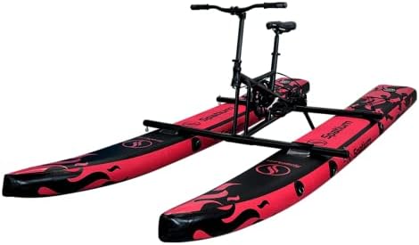 Spatium SUP Water Bike for Lake Inflatable Water Bikes Pedal Boat Inflatable Fishing Boat Pedal Kayak Release Your Hand and Enjoy Fun Water and Fishing Red…