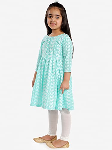 Image of VASTRAMAY Girls Cotton Kurta Set - Chikankari Embroidery EID Festival