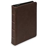 Samsill Vintage Hardback Mini 3 Ring Zipper Binder, Professional Binder Organizer, Planner, 1 Inch Capacity, Faux Leather with Zipper, 5.5 x 8.5 Inches, Brown
