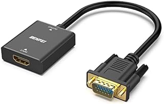HDMI to VGA, BENFEI HDMI to VGA Adapter (Female to Male) with 3.5mm Audio Jack Compatible for TV Stick, Computer, Desktop, Laptop, PC, Monitor, Projector, Raspberry Pi, Roku, Xbox and More - Black
