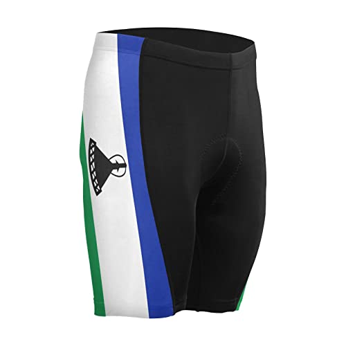 Lesotho Flag Men's Bike Shorts Padded Cycling Bicycle Biking Shorts Tight Multicolor