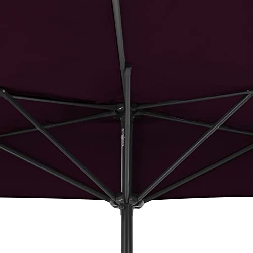 Parasol de balcón de aluminio y tejido burdeos de alta resistencia para jardín refinado 5