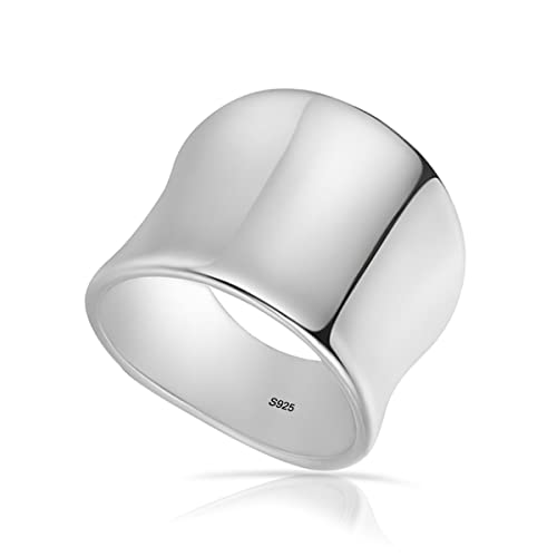 Reviews y listado de Arpa precio tabla con los diez mejores. 25 HAIXIAN - Anillo clásico de plata de ley S925 con banda ancha, anillo de dedo grueso, anillo de fiesta de cóctel, regalo para mujer, Plata, Sin piedras preciosas