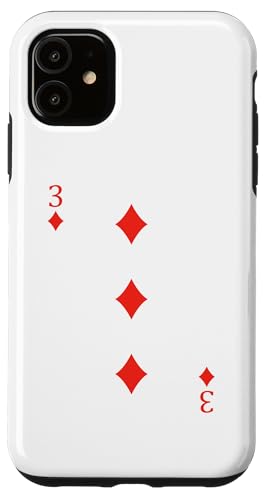 Three of Diamonds �|�[�J�[�J�[�h �g�����v �u���b�N�W���b�N�J�[�h �X�}�z�P�[�X iPhone 11 �p