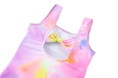 Toddler Swimsuit Girl One Piece Rash Guard Tankini Bathing Suit Little Girls Sleeveless Quick Dry Swimwear 4-8 Years4