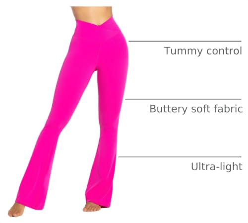 Image of Sunzel Flare Leggings, Crossover Yoga Pants with Tummy Control, High-Waisted and Wide Leg