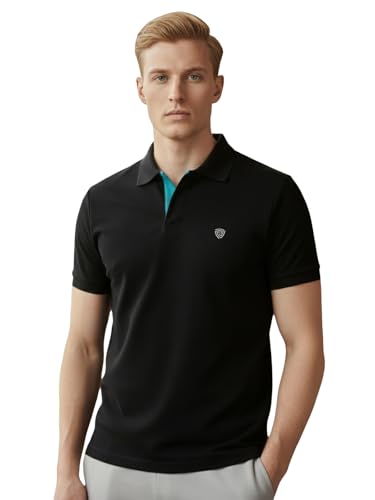 Image of Lux Cozi Men's Cotton Solid Polo Tshirt | Collar Tshirts | Half Sleeves | Stylish & Premium All Day Wear | Pack of 1